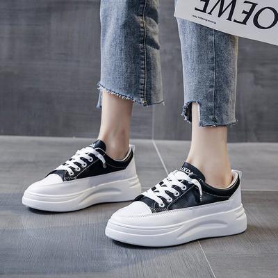 Спортивная обувь, женская резиновая обувь из искусственной кожи с маффином, осенняя новая повседневная обувь на шнуровке, женская оптовая продажа