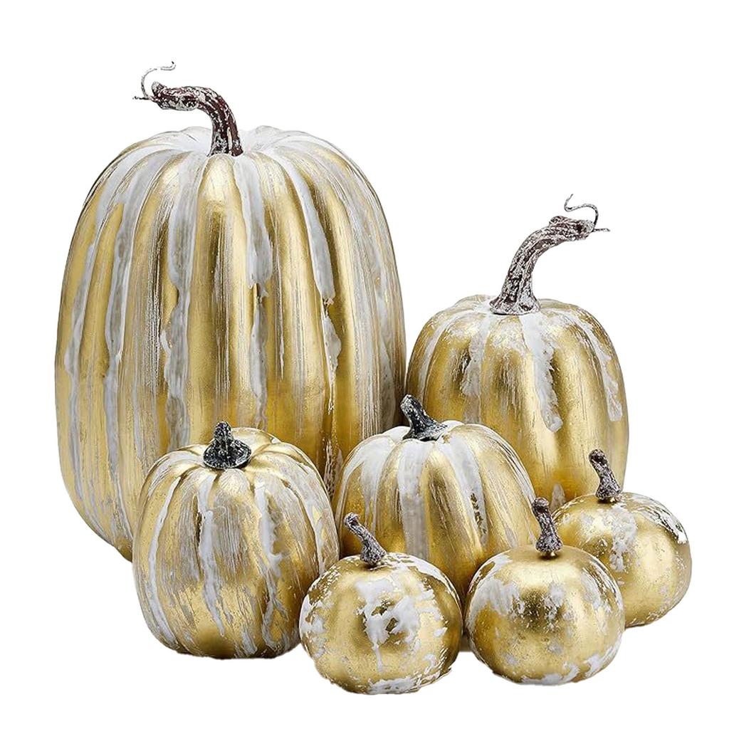 7 шт. Имитация тыквы, глянцевая краска, легкая, креативная, многоразовая, пенопластовая тыква для декора