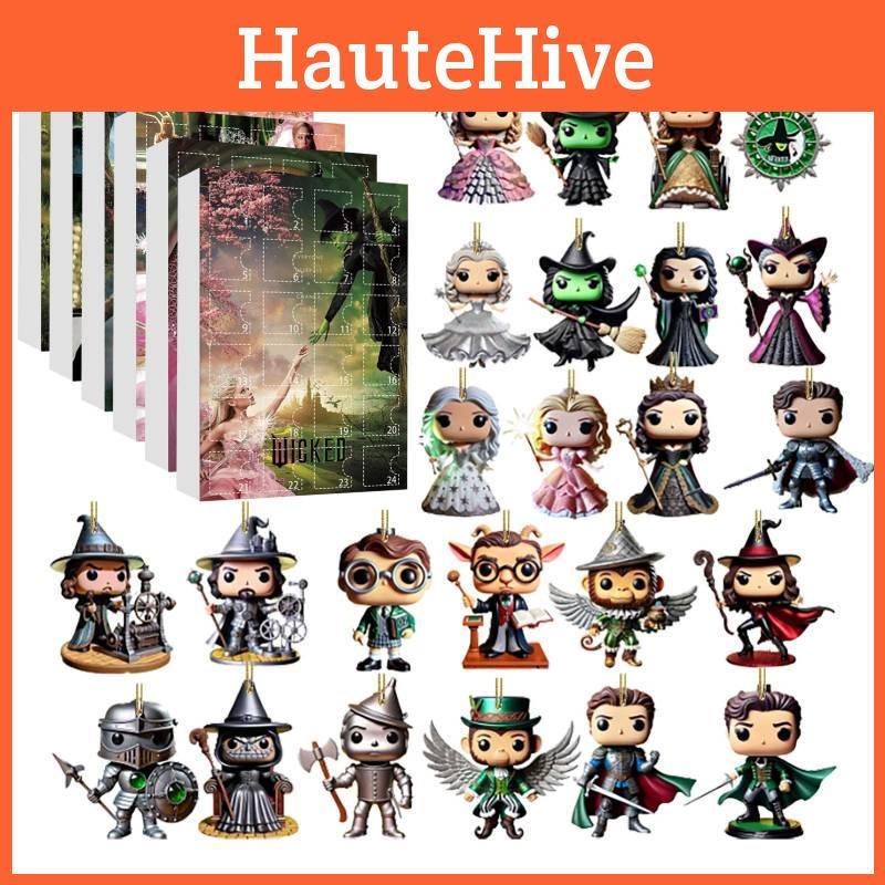 Wicked Countdown Christmas Calendar Blind Box Tree Acrylic Pendant Gift Daily