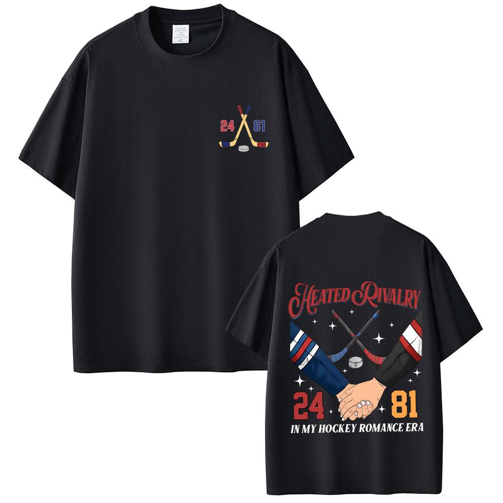 Heated Rivalry in My Hockey Romance Era Tshirt Shane Hollander Ilya Rozanov Hollanov 2481 Graphic Male Fashion Casual Tshirt