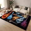 Music Guitar Theme Soft Crystal Velvet Rug Custom Name & Text Print Non Slip Floor Rug for Bedroom Living Room