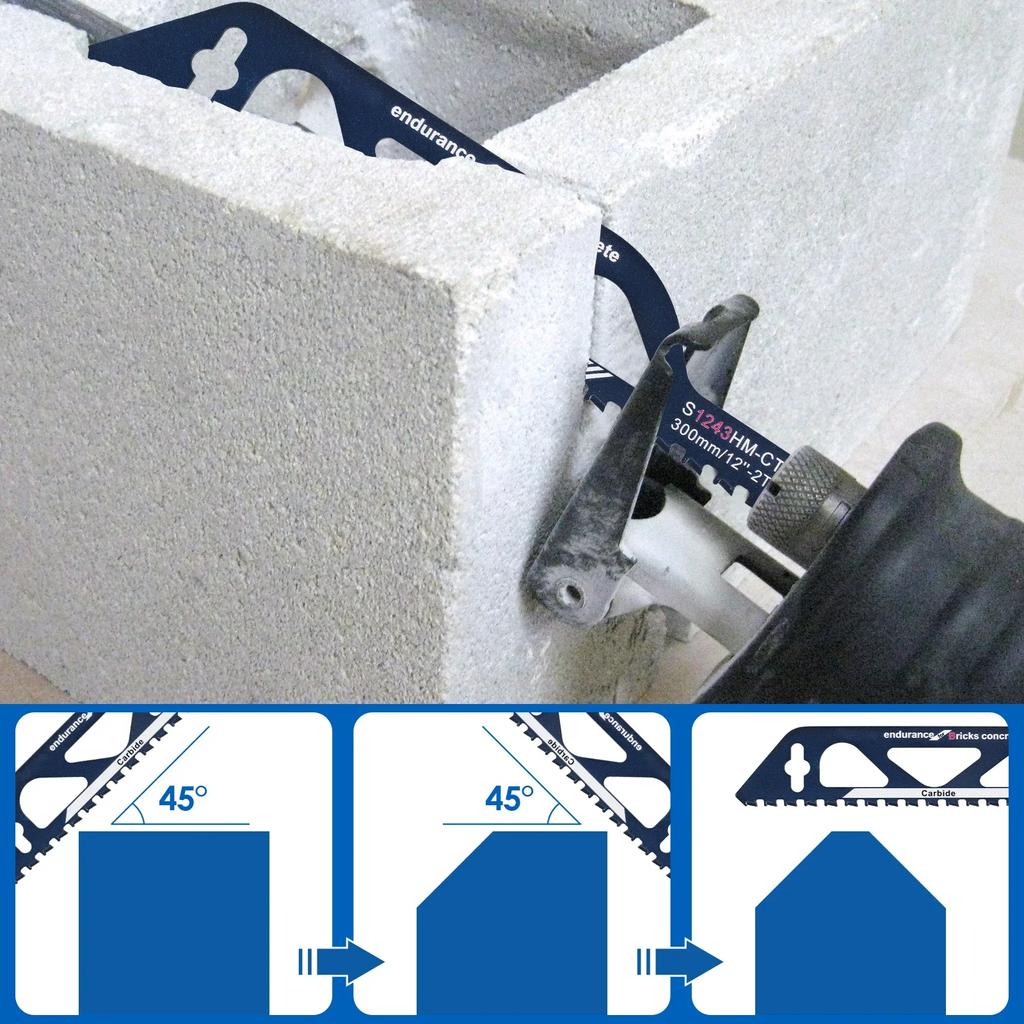 12/18-дюймовое полотно для возвратно-поступательной пилы, универсальное режущее полотно для сабельной пилы, легированная сталь, кирпич, бетон, пила для резки каменной кладки