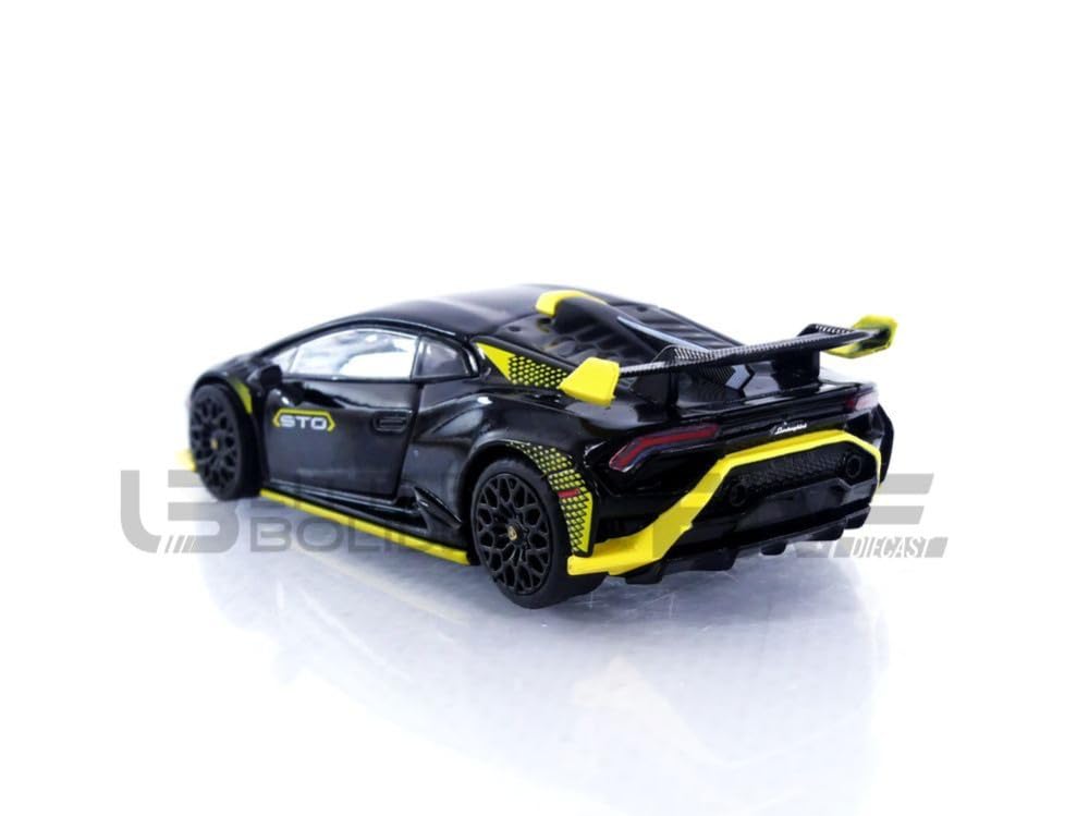 TrueScale Miniatures MINI GT Lamborghini Huracan STO Nero Noctis Drive Finished Model 1/64 Left-Hand