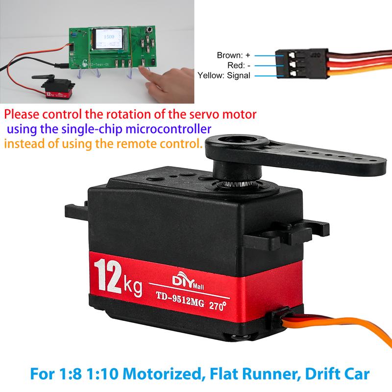 12KG Digital Servo TD-9512MG Semi-metal 4.8v-7.4v Steering Gear 180/270/360 Degree for RC Car 1:8 1:10 Drift Car Flat Runner