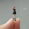 1:64 Scale Girl Figure Miniature Character Pose Scene Handpainted Tiny People Desktop Ornament