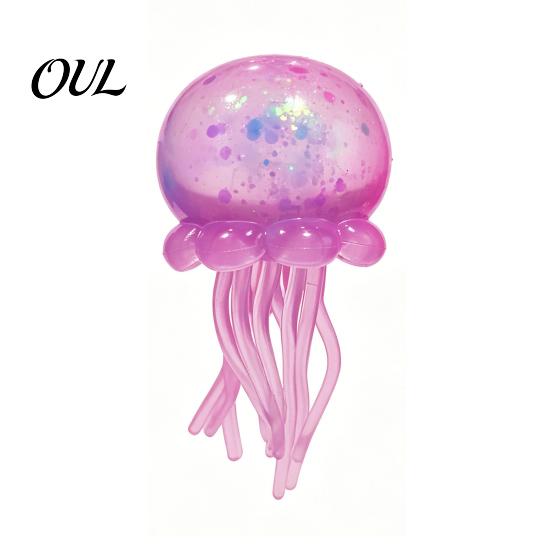 Lemon Stress Relief Toy Transparent Squeeze Toy, Jellyfish Ice Cream Soft Clear Cube Sensory for Kids Adults Portable Reliever