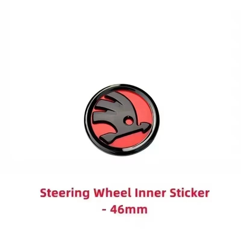 46/80/90mm Car Front Trunk Badge Steering Wheel Sticker for Skoda Logo Rapid Octavia Fabia Yeti Superb 2 3 Kodiaq Karoq NG1