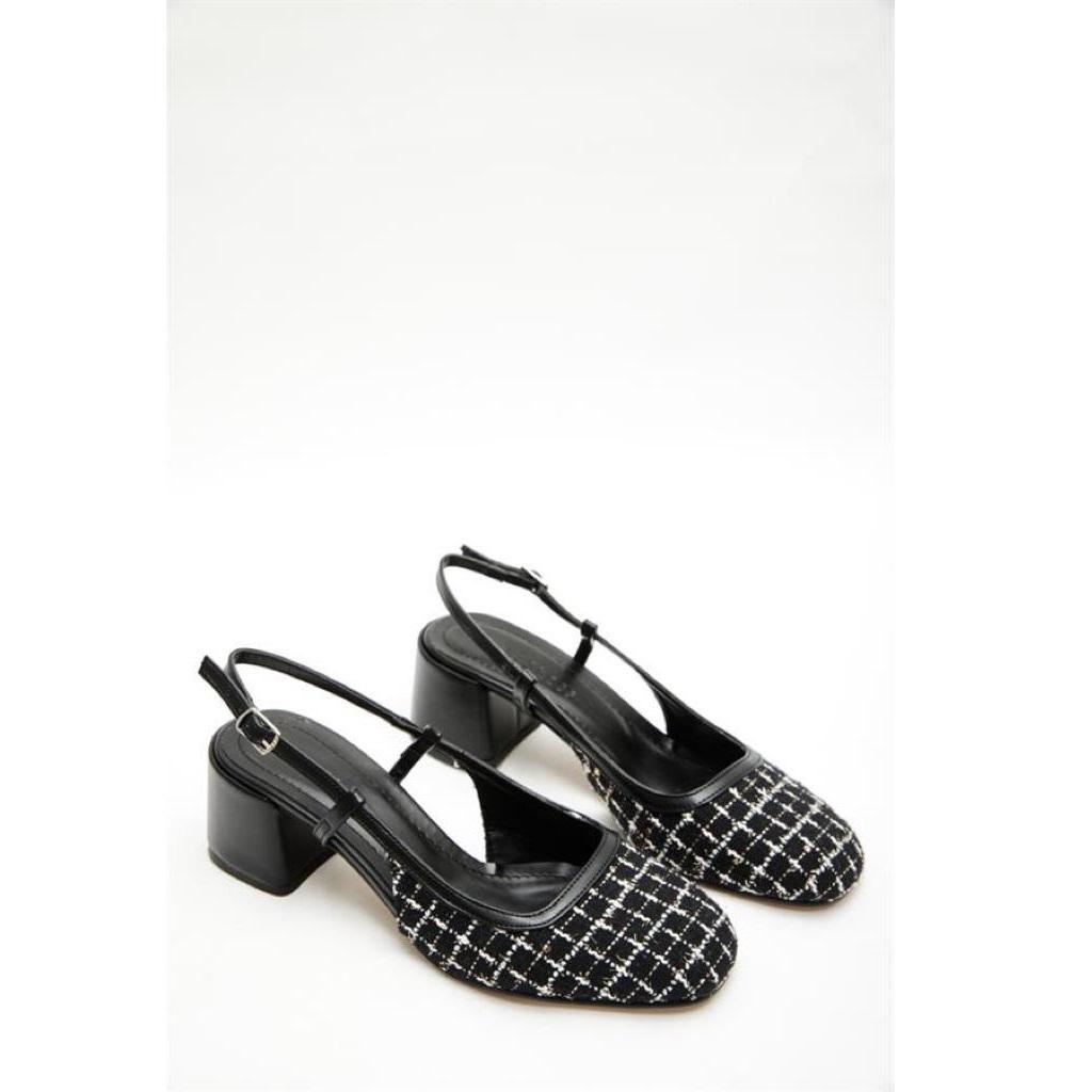 Женские туфли на плоской подошве с твидовыми деталями на мини-шпильках, лето, новый сезон, винтажная модель