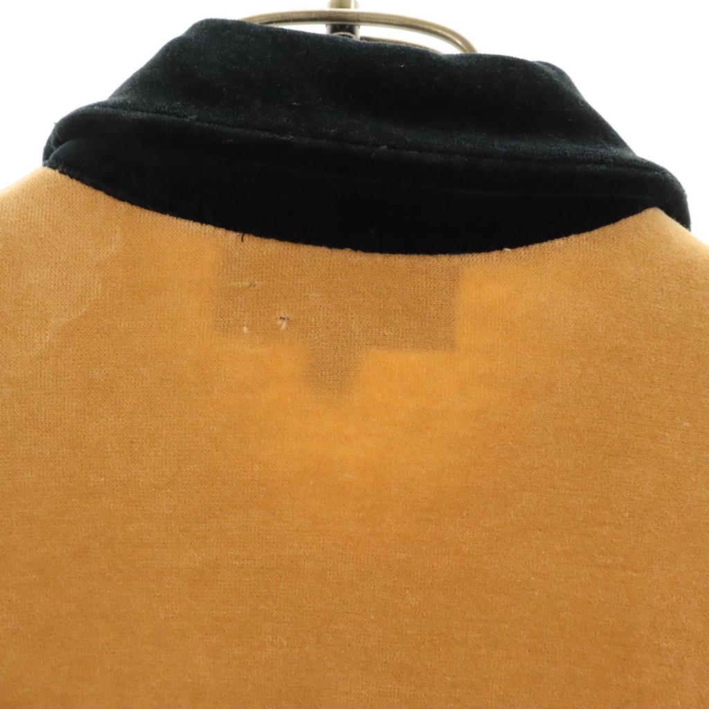 Fendi 90s Made In Italy Old Back Print Long Sleeve Half Zip Velour Polo Shirt Men's Used