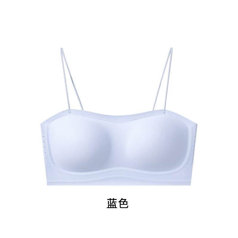 Invisible non-marking liquid foundation, thin shoulder strap, beautiful back tube top underwear, women's small chest lift and gather, comfortable bra