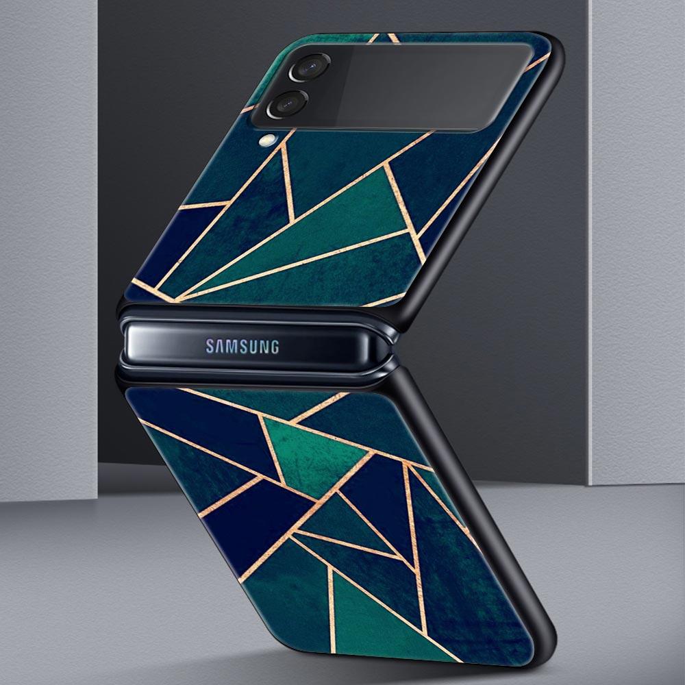Роскошный подарочный чехол для телефона Samsung Galaxy Z Flip 4 Fold Black Hard Shell для Samsung Z Flip 3 5G Cover Couqe Cute Marble Fashion