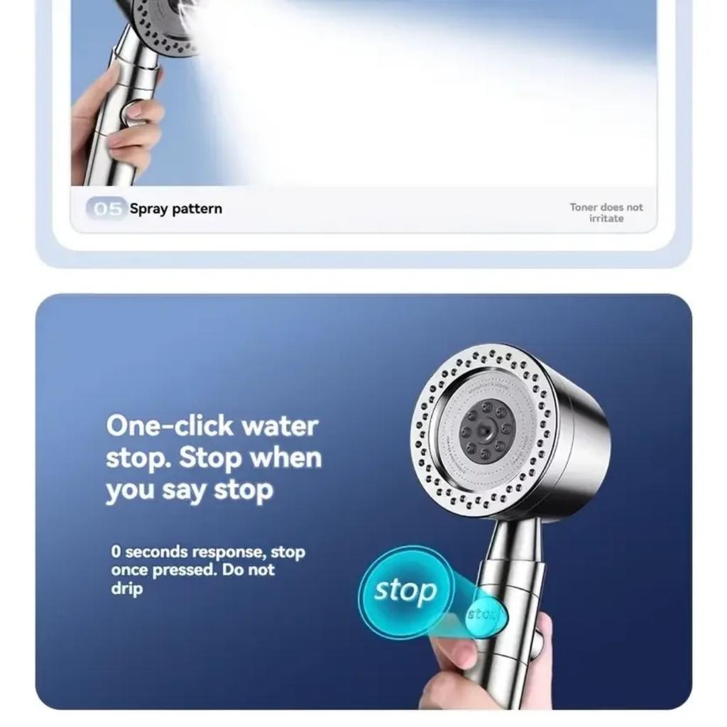 Высоконапорная водосберегающая фильтрующая душевая лейка 5 режимов ручная душевая лейка одна кнопка стоп аксессуары для ванной комнаты