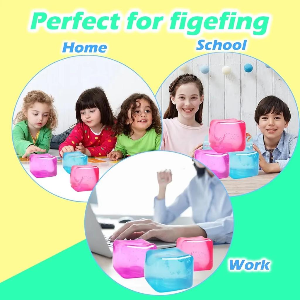 Ultra Soft Needoh Cube Squishy Fidget Toy, Calm Mood & Sensory Relief, Anxiety Relief, Improve Concentration for Adults and Kids