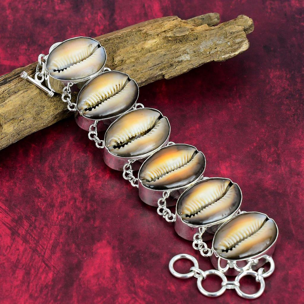 Cowrie Shell Gemstone Jewelry, Handmade Beautiful Necklace & Bracelet Jewelry Set, 925 Solid Sterling Silver Jewelry For Her