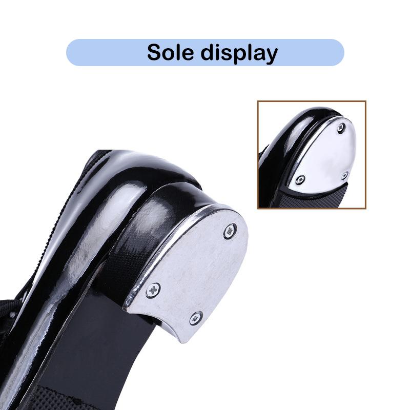 Черные туфли для чечетки из лакированной кожи, прямая подошва, кружево, бесплатно для мальчиков и девочек, женские танцевальные туфли на мягкой подошве