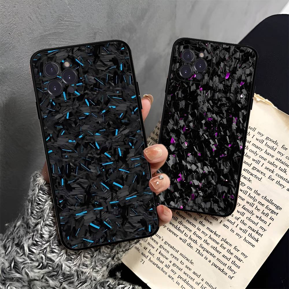 Forged Carbon Fundas Phone Case For IPhone 17 16 15 Plus X 14 12 13 Mini Pro Max Mobile Cases
