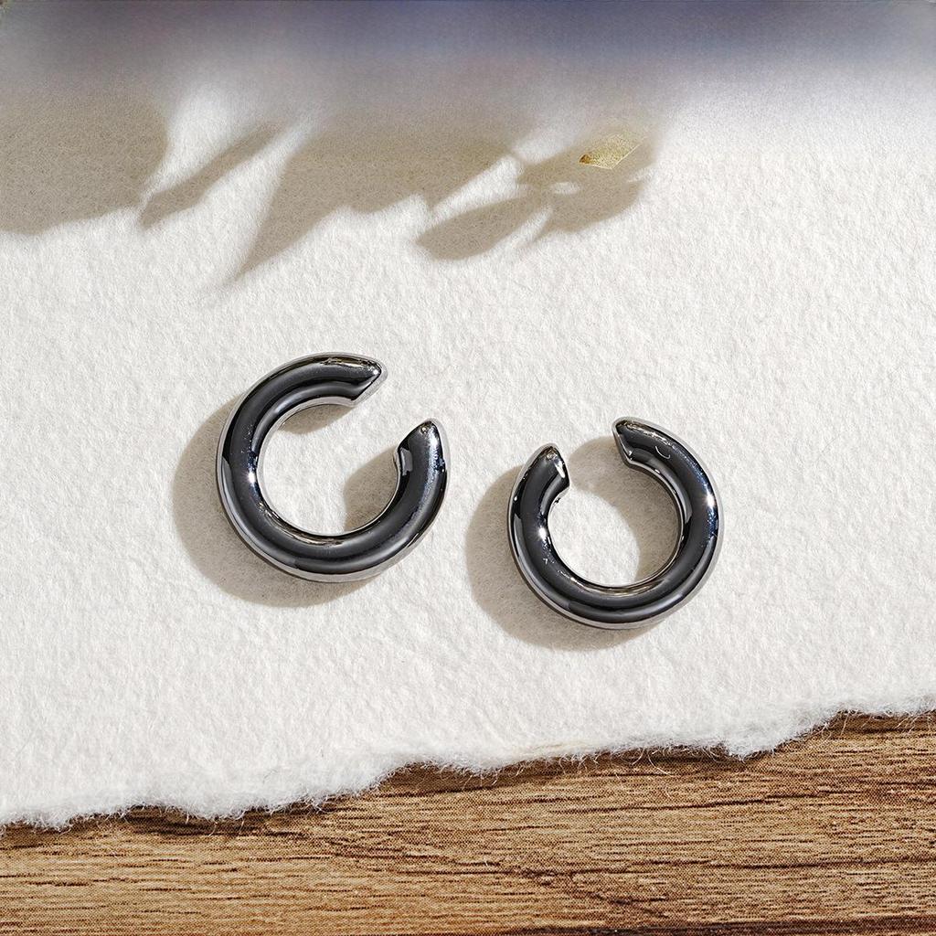 Асимметричная двойная круглая серьга-клипса в форме буквы С в европейском и американском стиле для женщин