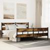 Metal Bed Frame without Mattress Smoked Oak Finish 193 x 203 cm
