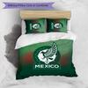 Mexico footbal Printed Bedding 3 Piece Set Cozy Breathable Bed Cover Set as Housewarming Holiday Gift
