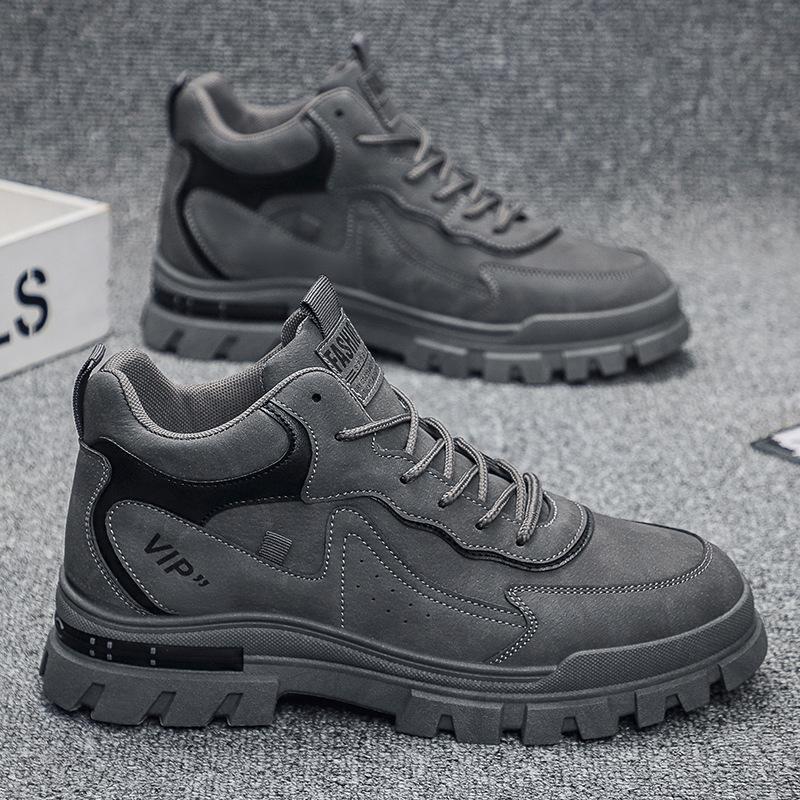 New Men's Martin Boots Thick-soled Trendy Men's Shoes British Style Sports and Casual Shoes Outdoor Single Shoes