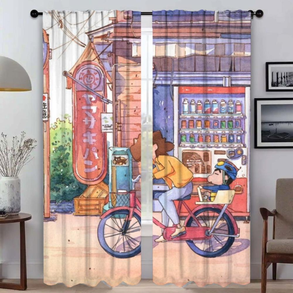 Crayons Shins Chans Curtains Child Room Living Curtain Home Interior Camera Shades Partition Tulle Bedroom Made Of Polyester Washable Area Ready