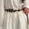 Bohemian Style Butterfly Water Diamond Woven Ethnic Style Wooden Bead Women'S Belt Casual Vacation Style Waist Rope