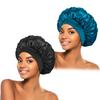 1 шт., женские атласные однотонные чепчики, широкополые ночная спальная купальная шапочка унисекс, повязка на голову, эластичная резинка, чепчик для ухода за волосами.