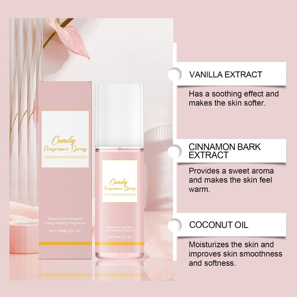 Духи-спрей Candy освежают духи по уходу за телом, чтобы привлечь мужчин, уникальный аромат, легко носить с собой, раскройте свое соблазнительное очарование 60 мл
