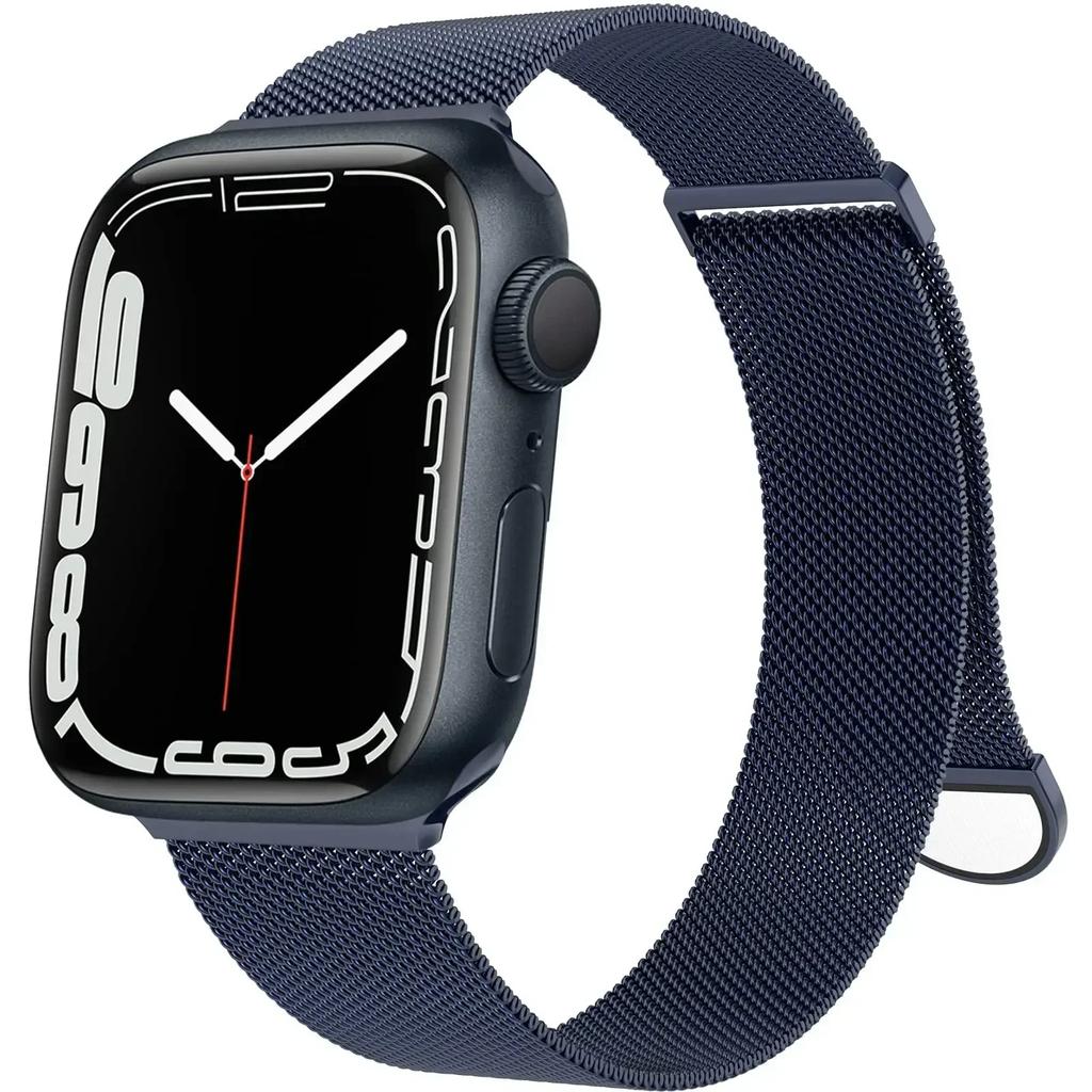 Металлический ремешок с миланской петлей для Apple Watch Ultra Band 49 мм, 42 мм, 44, 45, 41 мм, стальная сетка, магнитная для iWatch Series 9/8/7/6/5/4/3/SE