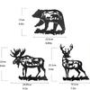 1 шт. Маленькая подвесная картина с изображением животных - ажурное железное художественное украшение для дома. Потрясающие настенные силуэты лося и медведя