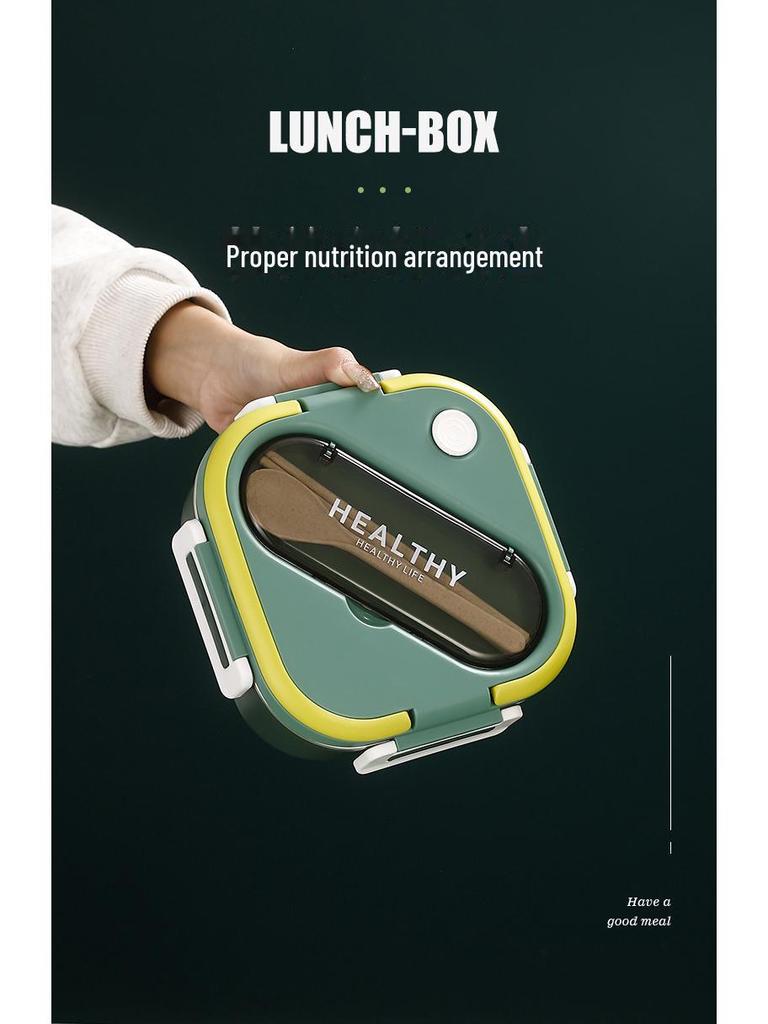 304 Stainless Steel Insulated Lunch Box with Lid - Rectangular, 4-5 Compartments for Adults & Teens