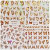 Hot Gold Silver DIY Nail Decals Nail Stickers 3D Butterfly Holographic Adhesive