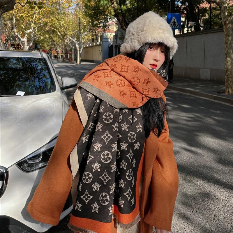 Winter Imitation Cashmere Scarf Women's High-end Feeling Air-conditioned Room Length Outer Shawl Scarf