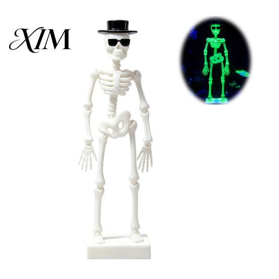Saltwater Aquarium Motion Decor Dancing Skeleton Bubbler, Glow-in-The-Dark with Air Driven Moving Fun Underwater Action Ornament Action,