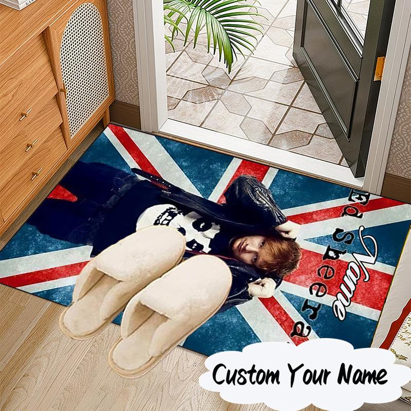 Custom Name Ed Sheeran music Rug for Living Room, Game Rooms, Office, Bedroom, Floor Mat Playful Design, fan gifts Christmas decor