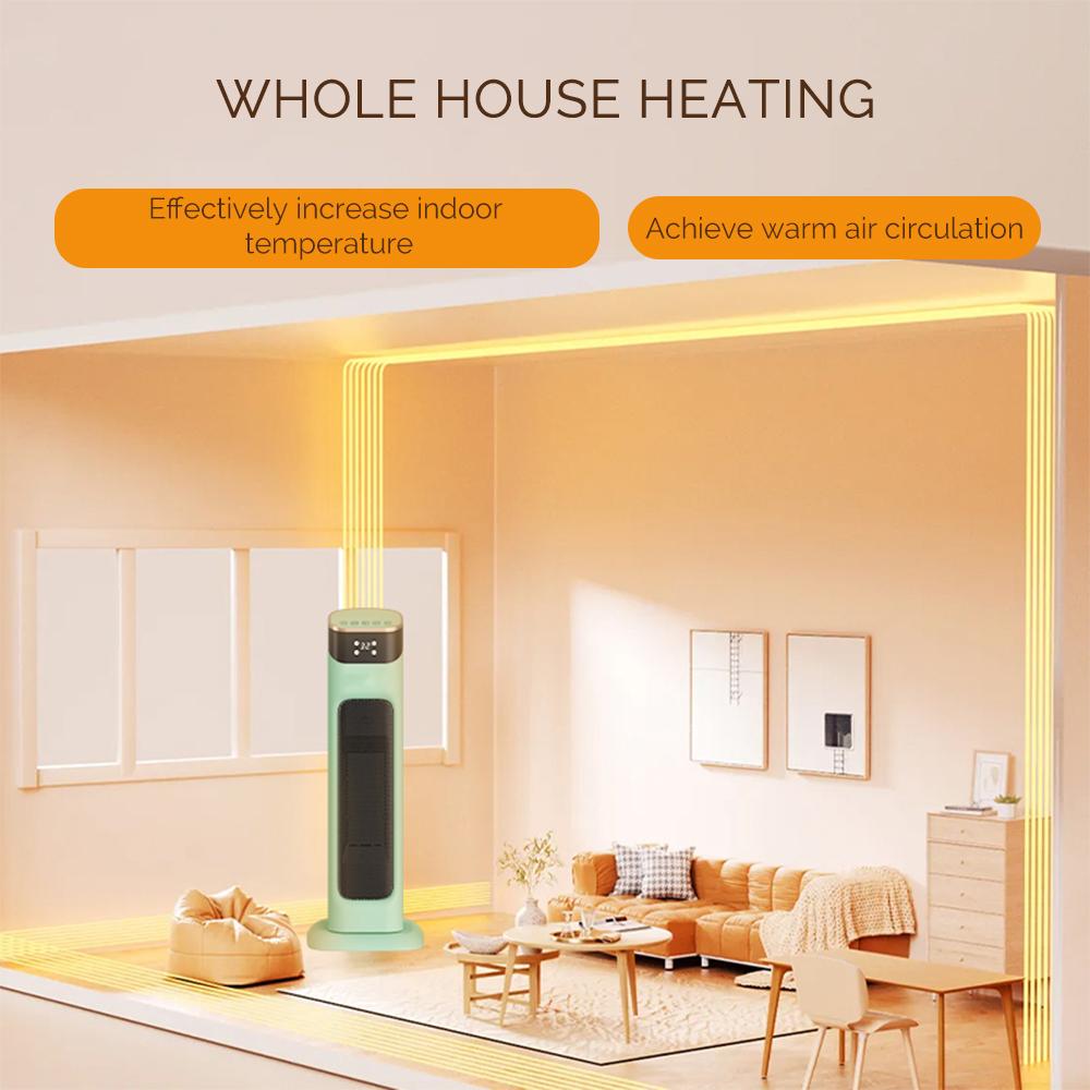Электрический обогреватель 1500 Вт PTC Быстрый нагрев Домашнее использование Спальня Регулируемая температура Комнатный обогреватель Вентилятор Обогреватель Горячий воздух Обогреватель Для помещения