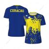 Exclusive design Curacao Flag Grain 3D Printed Men For Running Bike Soccer Tennis Fitness Sports tshirt Mesh Fans Short T-shirt