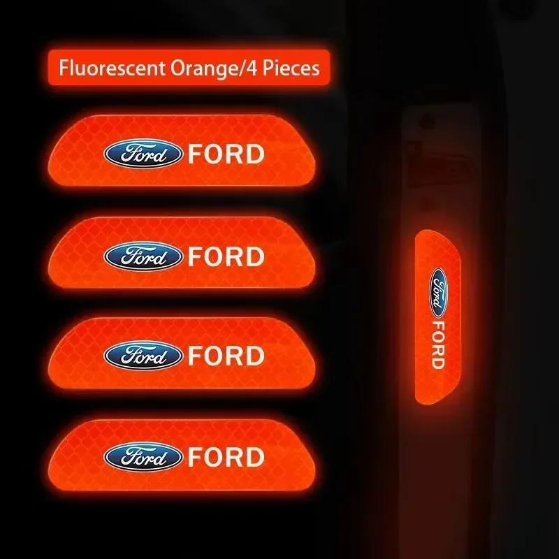 Новая автомобильная наклейка 2026 Ford New 2025 Горячая 4 шт. Наклейка на дверь автомобиля Предупреждение о безопасности Светоотражающая отметка Для Ford S MAX Ranger Focus Fiesta M