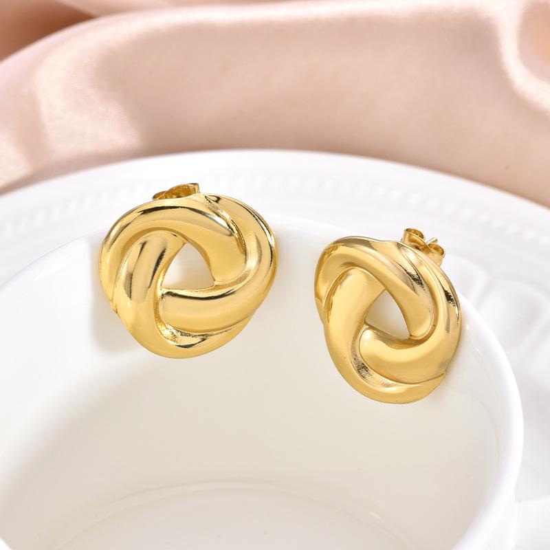 Серьги-пусеты из высококачественной золотистой нержавеющей стали для женщин - Идеально подходят для поездок на работу