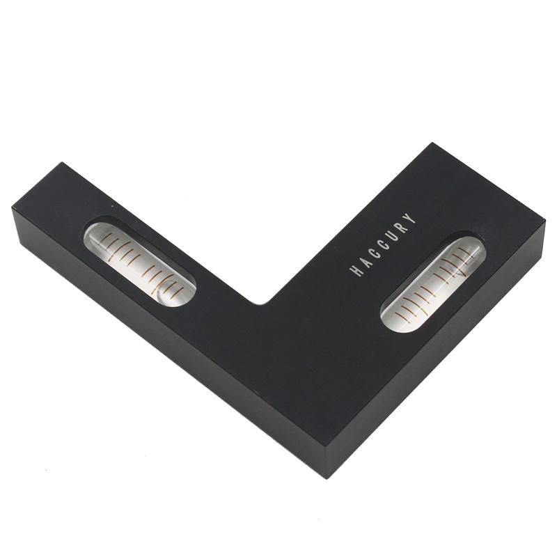 Трехнаправленный трехосевой металлический спиртовой уровень пузырьковый уровень Amperole Д85xШ68xВ14 мм многофункциональный L-тип 1 шт.