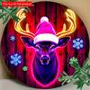 2d Flat 20*20cm Christmas Hat Circular, Reindeer Circular, Snowflake Wooden Wall Decoration, Home, Garage, Restaurant, Cafe Wall Decoration Sign.