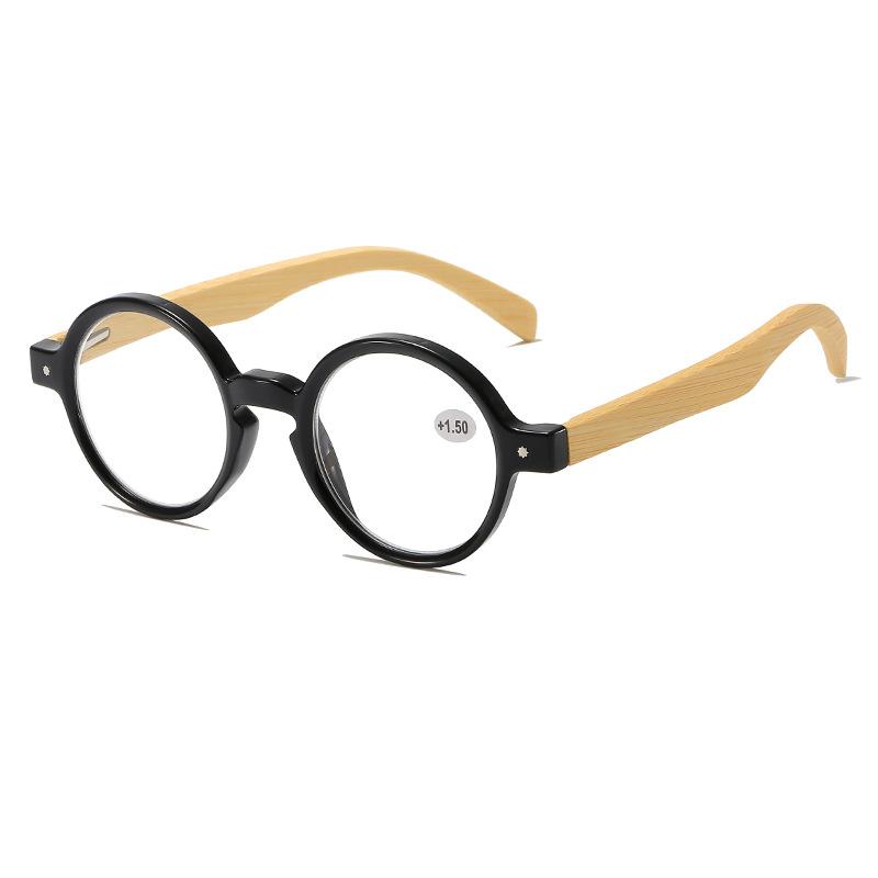 Круглые очки для чтения с защитой от синего света для женщин и мужчин, винтажные, с бамбуковыми дужками, при дальнозоркости и пресбиопии, диоптрии +1.0 +1.5 +2.0 +2.5 +4.0