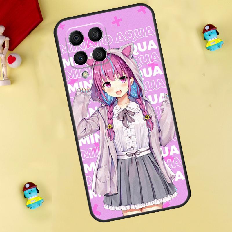 Чехол Minato Aqua Hololive для Samsung Galaxy M35 M55 M15 M11 M12 M13 M14 M06 M16 M36 M56 M31 M53 M32 M52 M34 M54