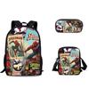School bag for primary and secondary school students Cartoon animation printing peripheral 44 backpack set
