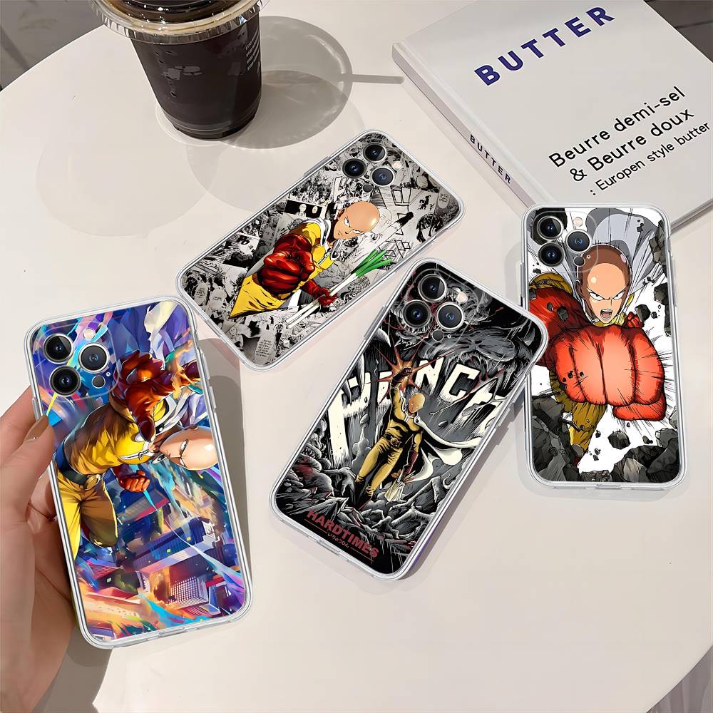 Аниме Японский Классический ONE P-PUNCH-MANS Чехол из ТПУ Силикона Для IPhone 11 12 13 14 15 16 17 Pro Max Ударопрочный Прозрачный Задний Чехол