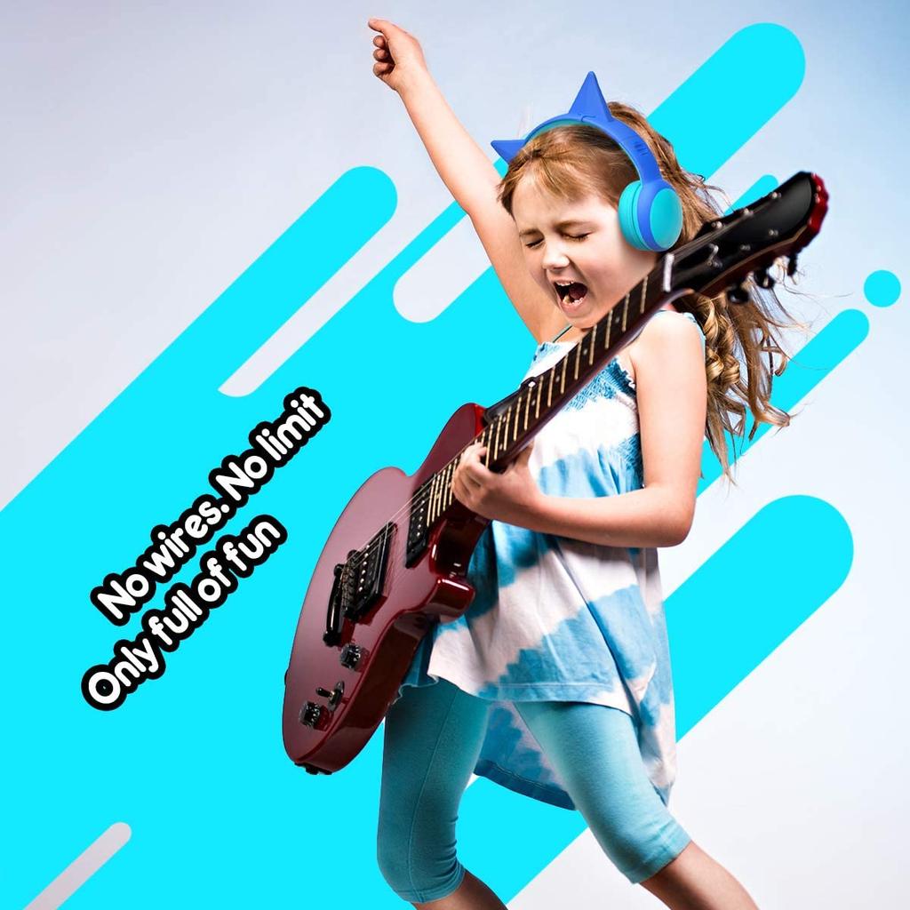 Детские наушники Bluetooth с микрофоном, детские беспроводные гарнитуры с защитой органов слуха с ограничением громкости 85 дБ, стереонаушники-вкладыши