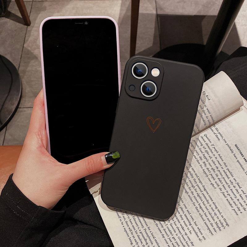 Candy Color Love Heart Case For iPhone 16 Pro Max 15 Pro 14 13 12 11 X XR XS Max 7 8 Plus Shockproof Silicone Phone Case