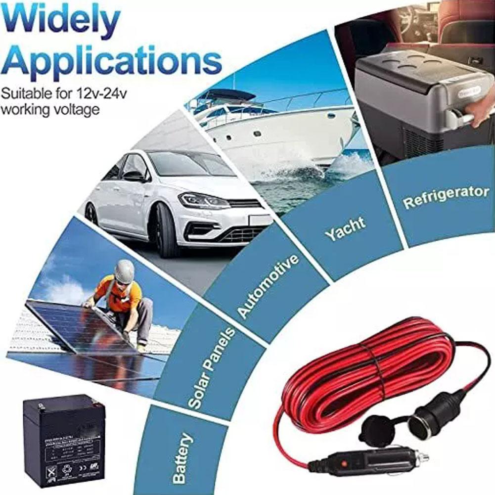 Car Cigarette Lighter Plug Connector Extension Cord Adapter Power Automotive 5M Universal Accessories N1T7