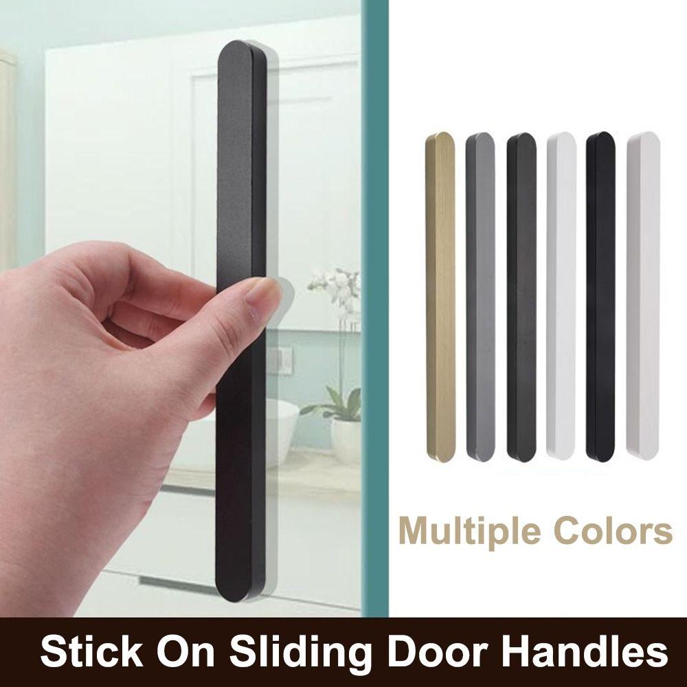 Self-adhesive Stick On Sliding Door Handles Aluminium Alloy 7 Inch Drawer Pulls Punch-free Multifunctional Cabinet Handles