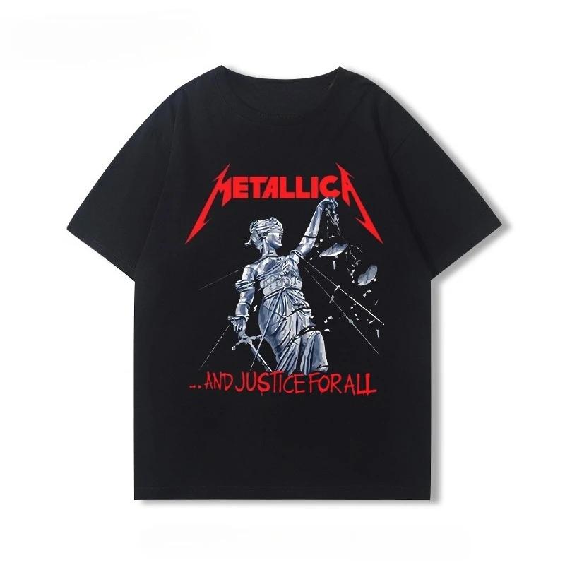 2026 Metallica Ride The Lightning Футболка Мужская и Женская С коротким рукавом Винтажные Топы Футболка Люксового Бренда Рубашка Y2k Уличная Одежда